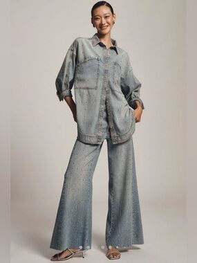 Anthropologie Pilcro The Adi Studded Jeans in Medium Blue